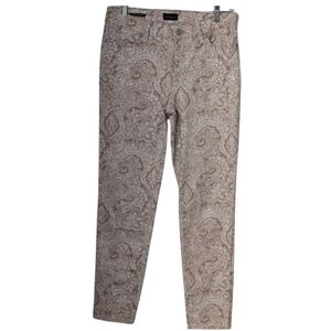 Talbots Beige and White Paisley Pants size 4